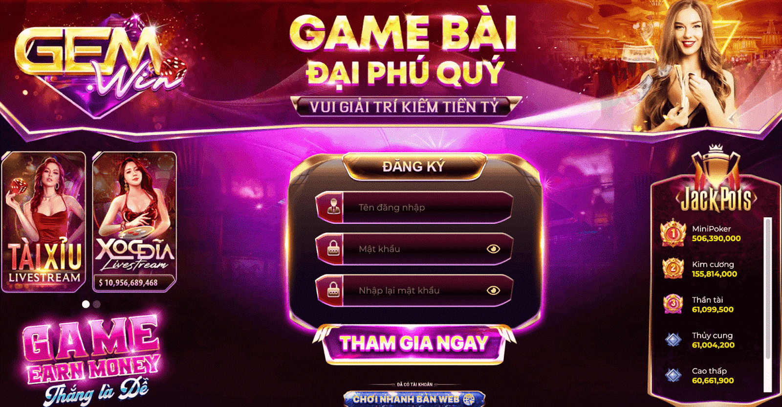 Gemwin – Cổng game đẳng cấp hàng đầu thị trường giải trí
